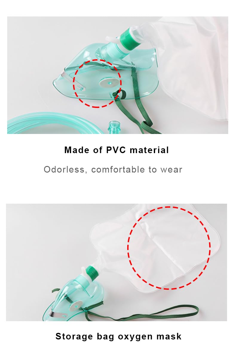 [Australia] - 2PCS Adult Non-Rebreather Oxygen Mask with Reservoir Bag - Size L L-2pack 