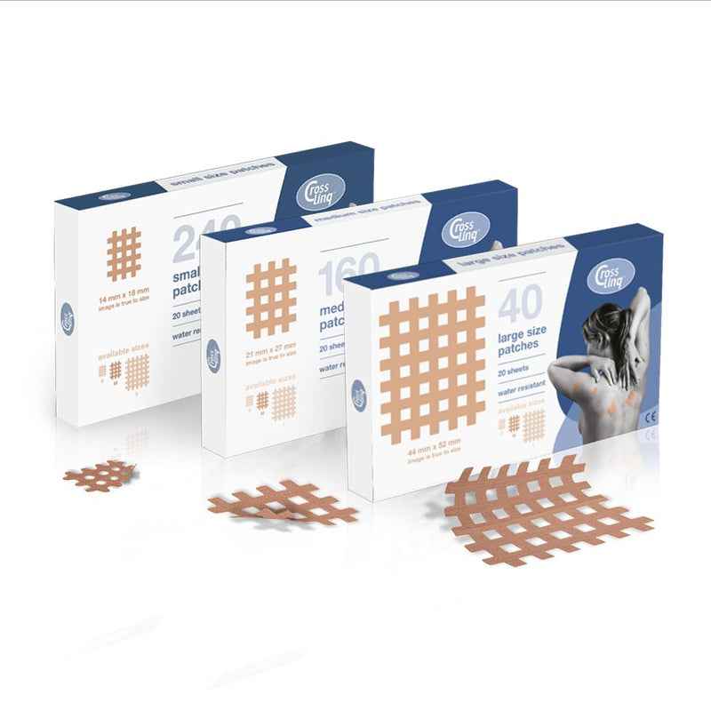 [Australia] - CrossLinq Acupressure Patches | Acupuncture Patch for Scars & Muscle Pain | Crosshatch Pain Patches | Non-Elastic Crosspatches | Small | (Pack of 240) 240 Small Patches 