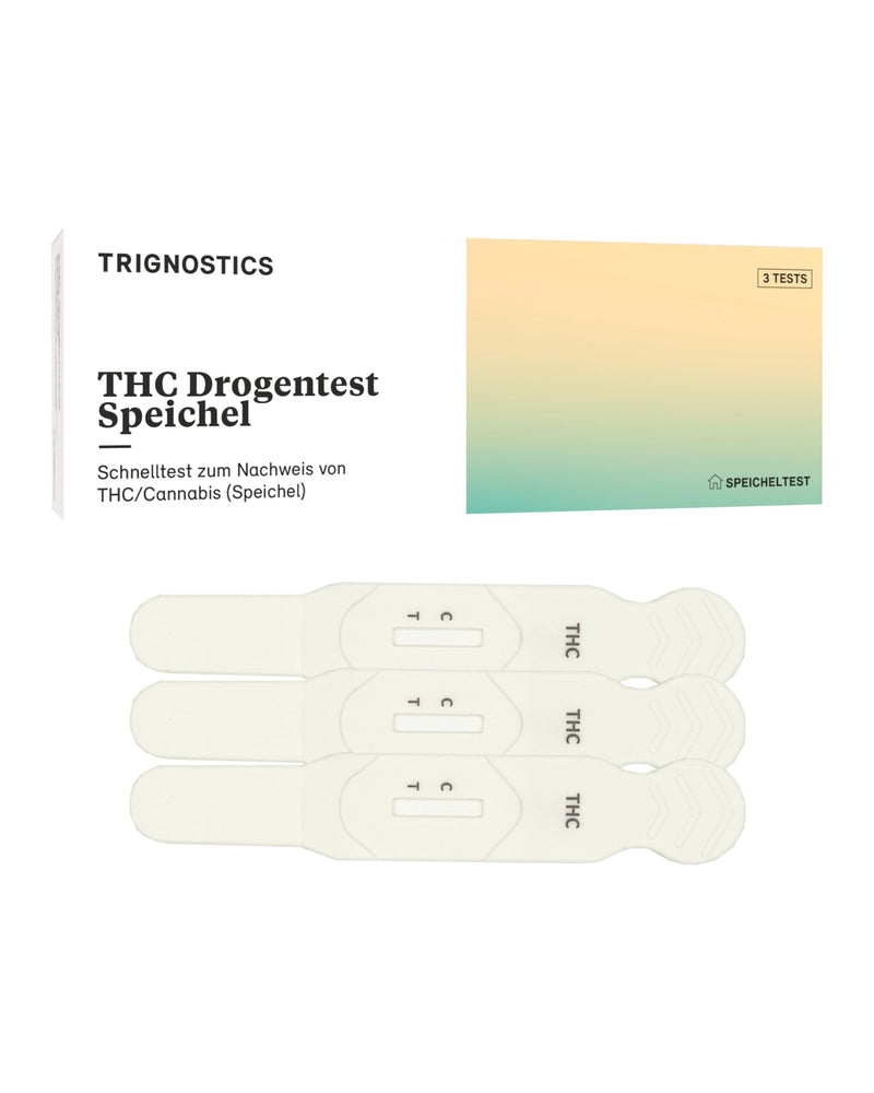 [Australia] - TRIGNOSTICS THC drug test rapid test as a saliva test | 3 rapid drug tests without a laboratory | 20ng/ml cut-off value | Result within 10 minutes | Accuracy >96% | Test for marijuana/cannabis/THC 