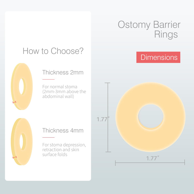 [Australia] - 10-Pack Moldable Ostomy Barrier Rings, 4mm Thickness Barrier Rings for Ostomy Bags, Sting-Free Hydrocolloid Ileostomy Elastic Ostomy Rings Secure Seal for Colostomy Bags 4mm 10PCS 