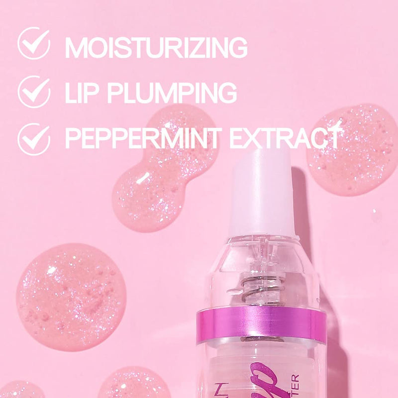 Plumping Lip Oil With Chili Extract - Fuller Lips Instantly! Ultra-Hydrating & Nourishing, Glossy Finish Lip Glow Oil, Lip Plumping Booster Plump, Smooth, and Define Your Lips Naturally (01 Pink) 01 Pink