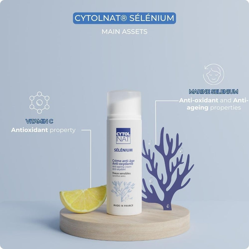 [Australia] - CYTOLNAT - Selenium Anti-Ageing Anti-Oxidant Cream - Moisturises, Repairs, Reduces the Appearance of Wrinkles and Fine Lines - Sensitive Skin - Face, Neck, Décolleté - Natural Formula - 50 ml 
