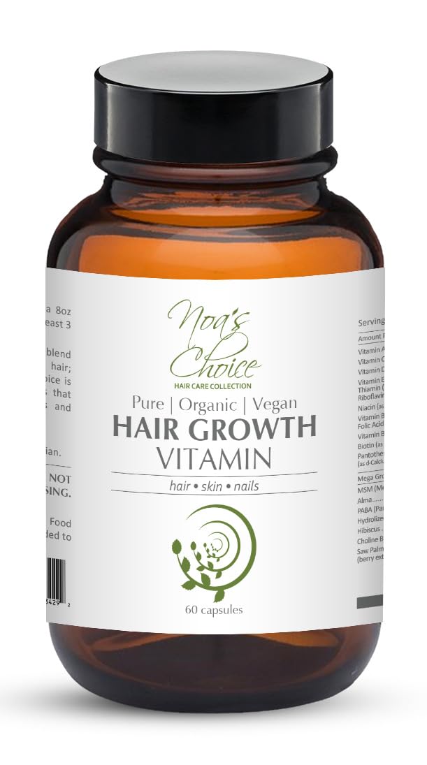 Maximum Slim Noa's Choice Organic Ayurvedic Hairgrowth Vitamin Healthy – Thicker -Stronger & Faster Growing Hair, 60 ct