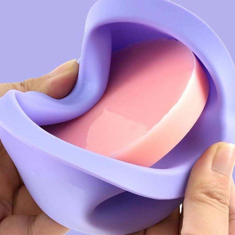 2pcs Silicone Wax Warmer Liner & 50 Pcs Waxing Sticks Body Hair & 50 Pcs Protective Collars Ring Removal Sticks Applicator Easy to Clean Non-Stick Wax Pot Silicone Bowl Purple-2