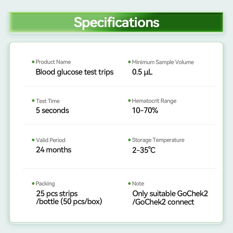 [Australia] - MicroTech Blood Glucose Test Strips & Lancets, 180d Valid, Immune to Blood Oxygen, only for Gocheck2, 50 Count. 50 Count (Pack of 1) 