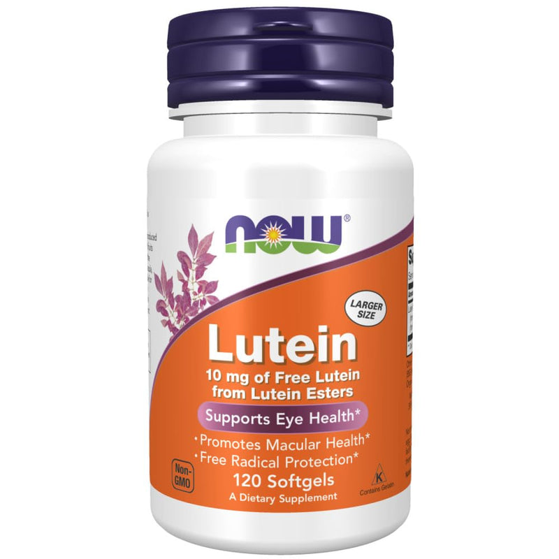 NOW Supplements, Lutein 10 mg with 10 mg of Free Lutein from Lutein Esters, 120 Softgels 1 Count (Pack of 1)