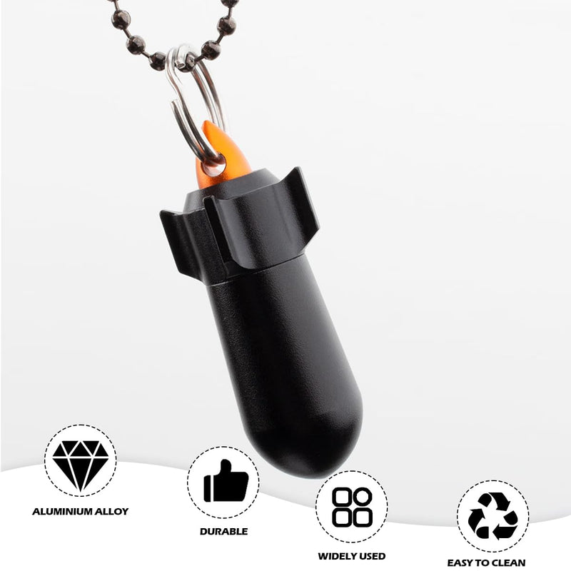 Keychain Pill Case, Rockets Shape Aluminum Medicine Holder, Portable Waterproof Vitamin Aspirin Container for Traveling