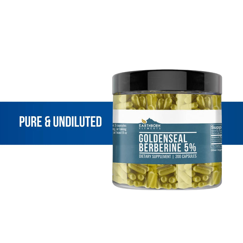 [Australia] - Earthborn Elements Goldenseal Berberine, Pure & Undiluted, No Additives (200 Count) 