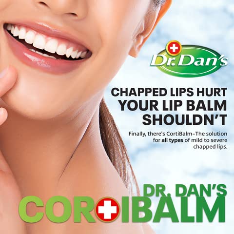 Dr. Dan's Cortibalm Hydrating Lip Balm with 1% Hydrocortisone for Dry Lips | Healing Lip Balm with Beeswax & Vitamin E, Lip Repair for Severely Chapped Lips, Dry Lips Repair, Moisturizing Hydrating 0.14 Ounce (Pack of 2)