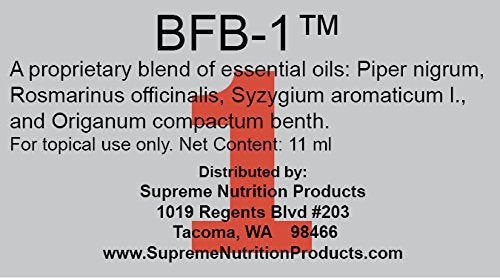 Supreme Nutrition BFB-1 Essential Oil Blend, 11 ml Rosemary 0.37 Fl Oz (Pack of 1)