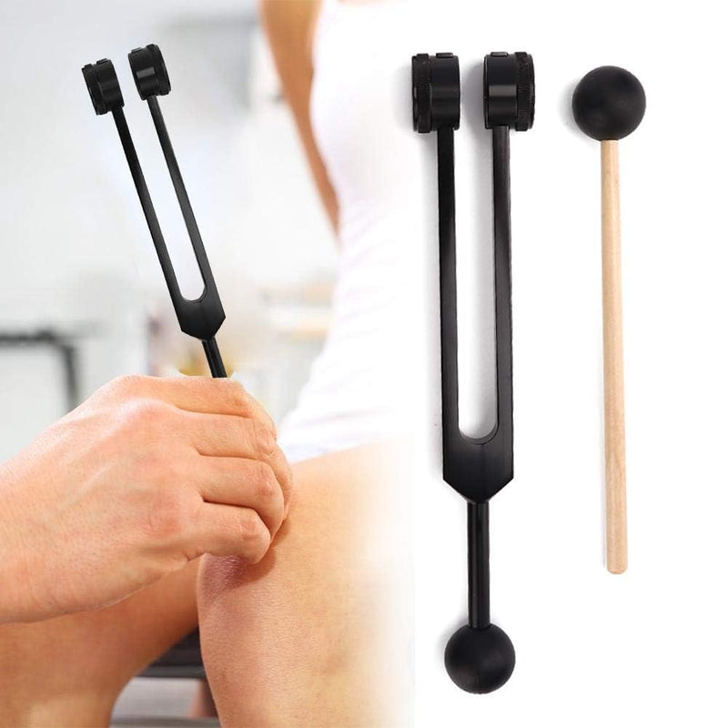 [Australia] - Om 136.1Hz Tuning Fork Set, Black Aluminum Alloy Heart Chakra Tuning Fork with Silicone Hammer and Storage Bag for Sound Healing, Meditation, Emotional and Spiritual Health 