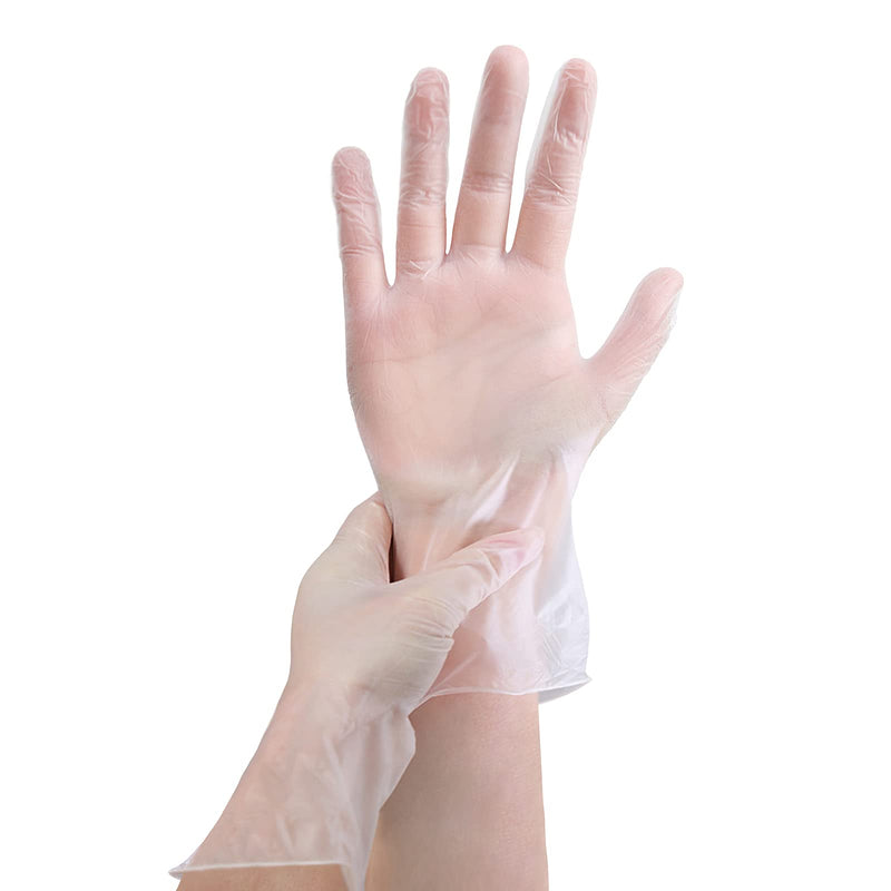 [Australia] - PEIPU Vinyl Disposable Gloves,Powder Free,Cleaning Service Gloves, Latex Free White Box of 100 Medium (Pack of 100) 