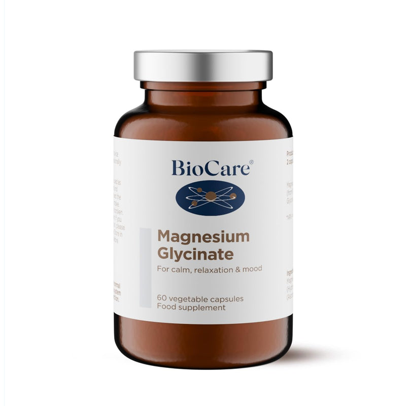 Biocare Magnesium Glycinate - High Strength Magnesium Supplement - 100mg per Capsule - for Tiredness & Fatigue - Muscle & Nervous System Support - 60 Capsules