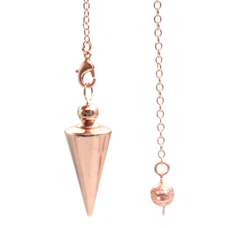 [Australia] - Hahhhha Copper Pendulum for Divination Spiritual Point Reiki Copper Cone Pendant Divination Healing Dowsing Pendulum Metal Pendulum Spiritual Point Pendulum Rose Gold 