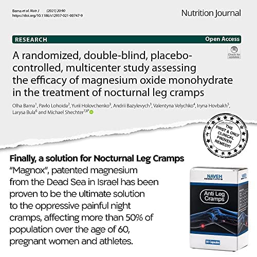 MAGNOX Magnesium Supplement 190mg Capsules with Vitamin B6 & E – High Absorption Dead Sea Magnesium for Normal Muscle Function & Night-Time Comfort – Supports Legs Prone to Cramping – Vegan (90 caps) 1 count (Pack of 90)