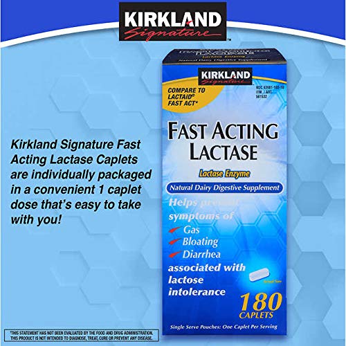 [Australia] - Kirkland Signature Fast Acting Lactase Enzyme 180 Count 180 Count (Pack of 1) 