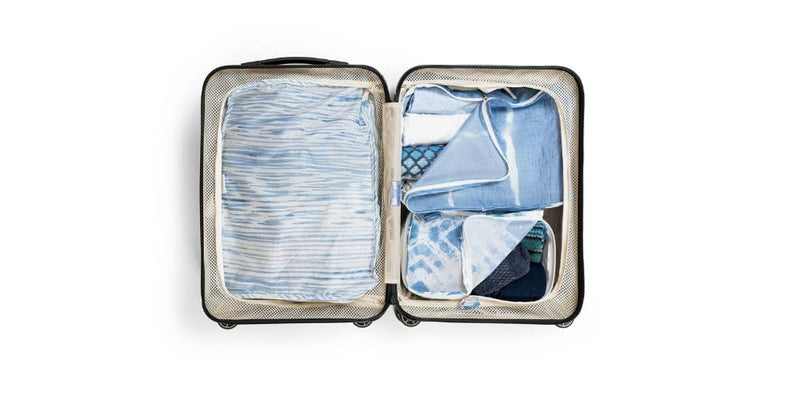 Pure Sage Packing Cubes - Sustainable Travel Essentials - Recycled Polyester Gear - Packing Cube Set - Indigo 3 Sizes
