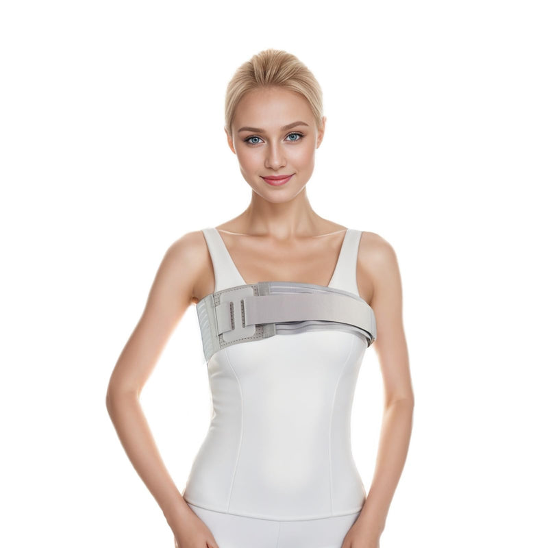 Rib Brace for Women,Breathable Men Rib Compression Wrap for Cracked Ribs and Broken Rib,Chest Binder and Rib Protector (Medium) Medium