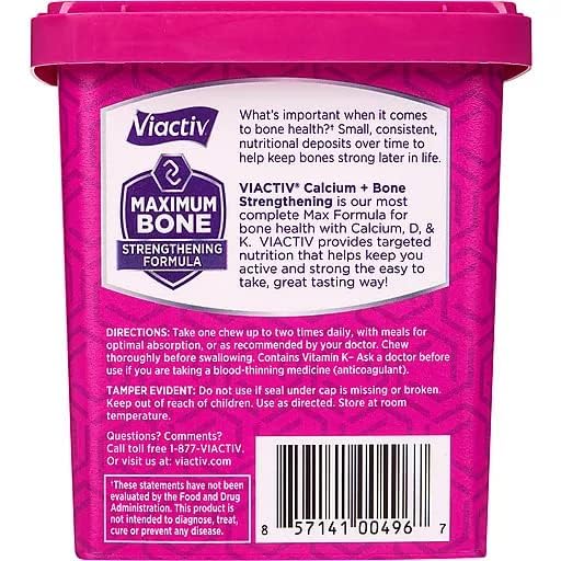 [Australia] - Viactiv Calcium +Vitamin D3 Supplement Soft Chews, Caramel, 60 Chews - Calcium Dietary Supplement for Bone Health 