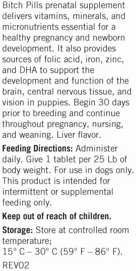 Bitch Pills - Pregnant Dog Prenatal Vitamins - 45 Tablets - PawsPlanet Australia