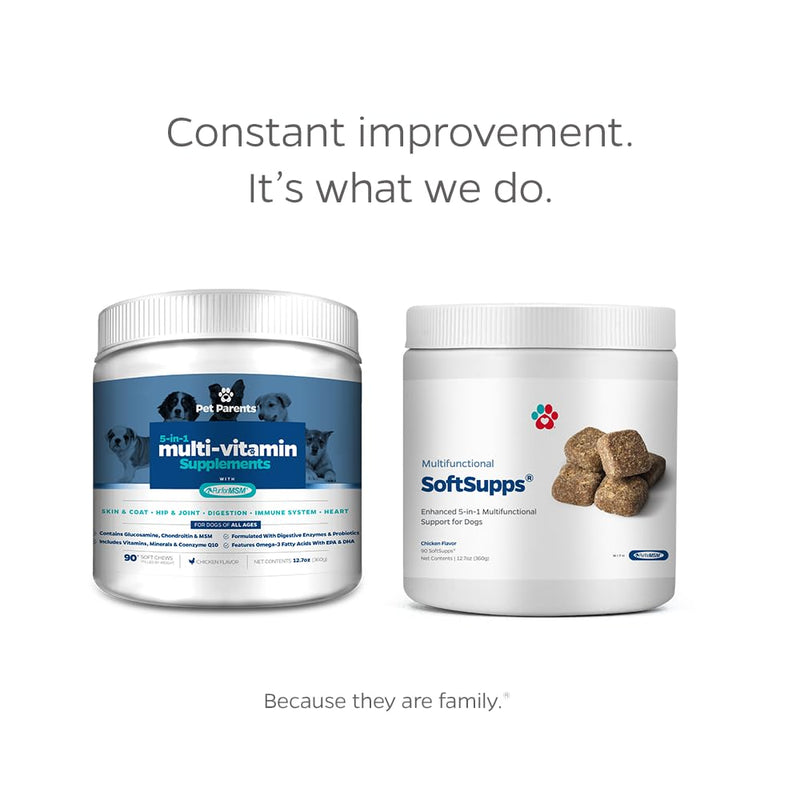 Pet Parents® Multifunctional SoftSupps® Multivitamin for Dogs w/Glucosamine Chondroitin for Dogs, Salmon Oil for Dogs, Probiotics for Dogs - Dog Multivitamin for Dog Immune Support, 90ct Dog Vitamins - PawsPlanet Australia