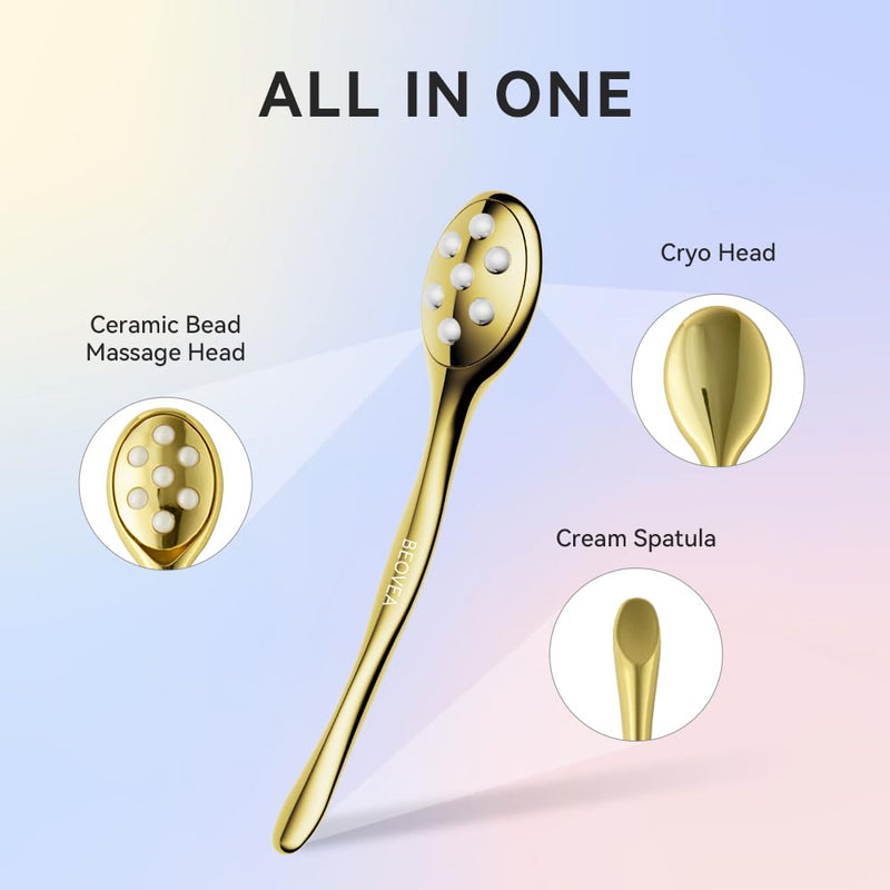 3-in-1 Face Roller for Women – Cryo Sticks for Puffiness, Skin Tightening & Face Lifting, Facial Roller with Cream Spatula, Travel-Friendly Design