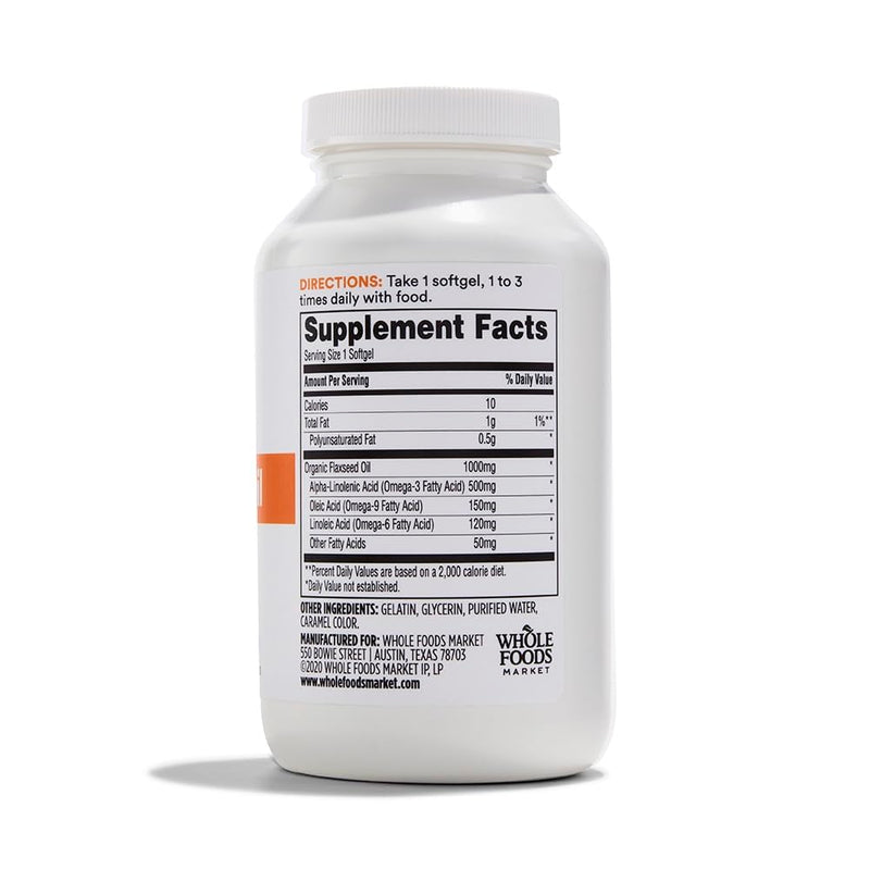[Australia] - 365 by Whole Foods Market, Flax Seed Oil, 180 Count 