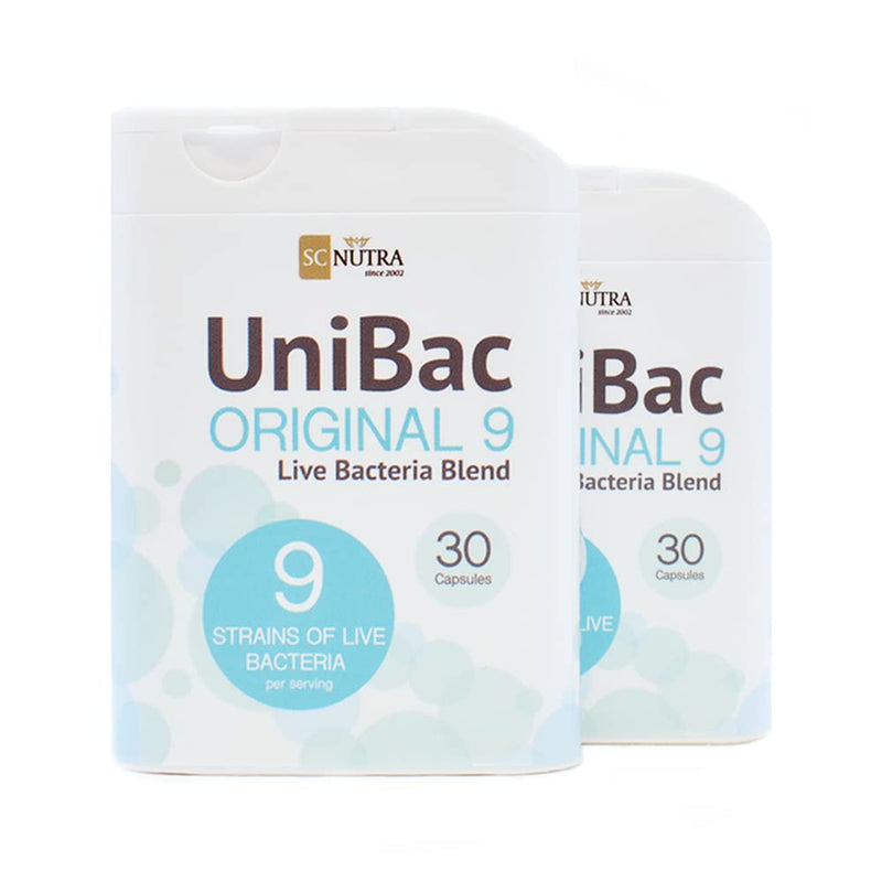 UniBac Original 9 – Unified Bacteria – Daily Probiotics for Gut & Digestive Balance – 9 Strain Live Culture Blend – 6 Billion CFU – Vegan Capsules (60 Count)
