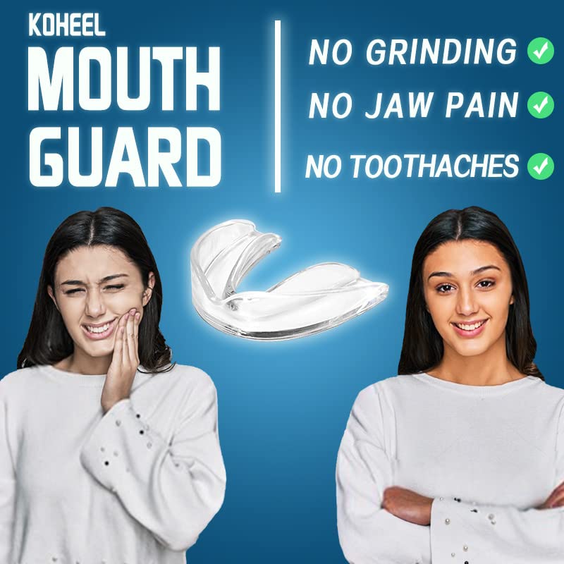KOHEEL MG Moldable Mouth Guard for Teeth Grinding and Clenching, Perfect Fit Night Guard, Dental Guard for Bruxism Relief, 4 Count (4 Large) 4 Large