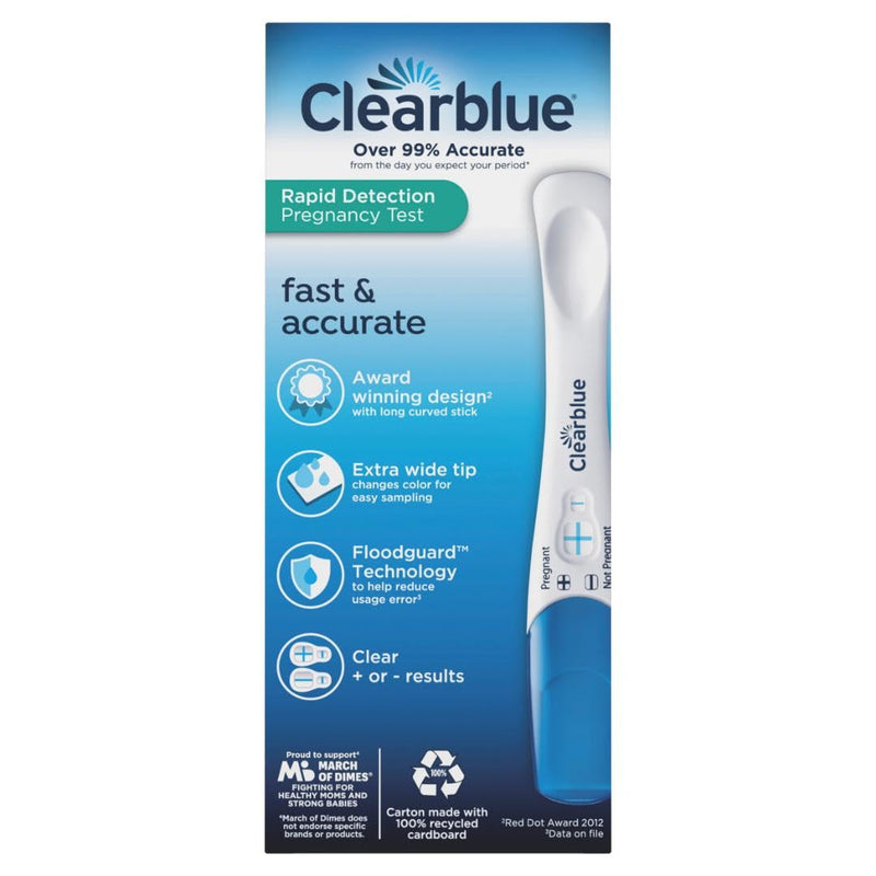 Clearblue Rapid Detection Pregnancy Test, Home Pregnancy Kit, 3 Count 3 Count (Pack of 1)