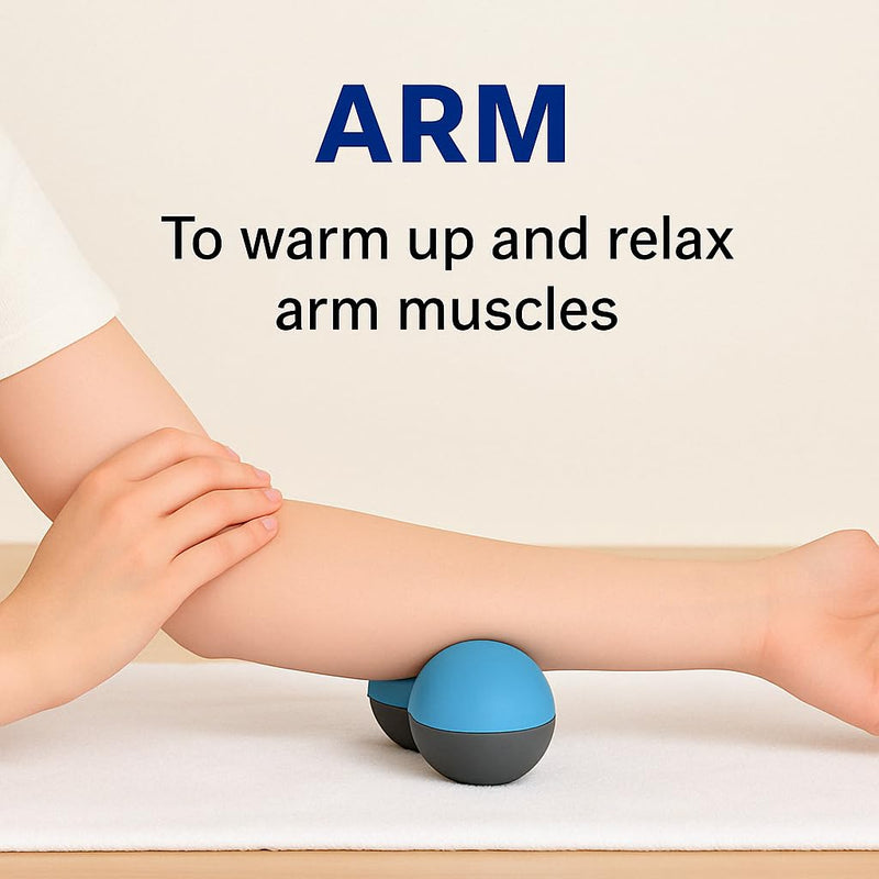 [Australia] - Peanut Massage Ball Set,Oversized & Standard 2-Pack,Deep Tissue Roller for Back, Neck,Legs & Shoulders,Trigger Point & Myofascial Release,Pain Relief,Unique Dual-Color Design Blue Grey-Stylish & Rare 