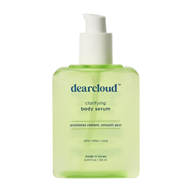 dearcloud Clarifying Body Serum – AHA, BHA & Cica (5.24 oz) | Niacinamide · Hyaluronic Acid · Vitamin C · for smooth, supple skin · 5.24 oz
