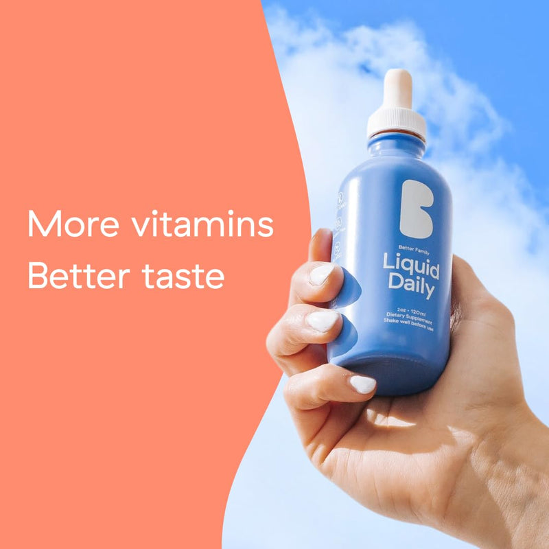 Better Family - Liquid Daily Multivitamin - All-in-One Wellness Drop - All Ages & Genders - Methylated Vitamins - No Sugar or Artificials - Gluten Free, Non-GMO - Dietary Supplement - 4oz (120 ml) 4 Fl Oz (Pack of 1)