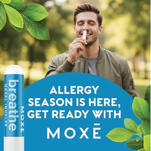 MOXE Breathe | Himalayan Salt Inhaler | Help Clear Congestion, Boost Focus and Improve Breathing | Natural Aromatherapy | Peppermint, Lavender and Tee Tree Essential Oil (6 Pack) 6 Pack