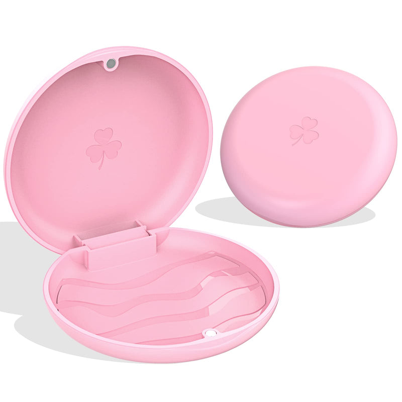 ARGOMAX 2 Pack Retainer Case, Aligner Case, Orthodontic Retainer Case, Retainer Mouth Guards Travel Case - Pink. 2pcs Pink