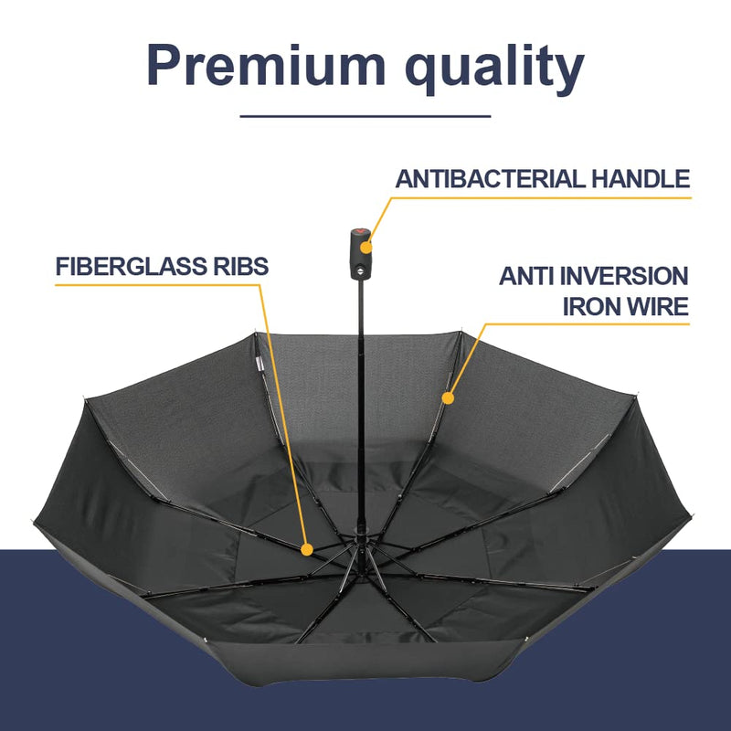Edinburgh Large Windproof Travel Umbrella - Wind Resistant, Automatic, Strong Build to Last Steel and Fiberglass Rib, Umbrellas for Rain for Men and Women - 54 Inch Double Vented Canopy Big Enough To Fit In 2 Adults - Auto Open Close Purple Plaid
