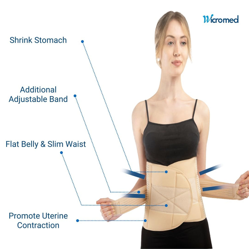 3-in-1 Postpartum Recovery Support Belt Breathable Cotton Abdominal Waist Pelvis Shapewear Slimming Corset Adjustable Belly Wrap for Postpartum Healing, Back Support Comfortable Compression (XL-XXL )