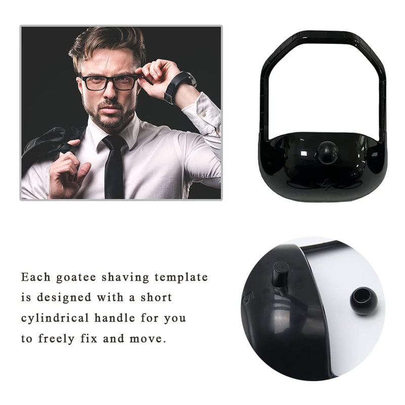 [Australia] - Beard Shaper Stencil Beard Shaping, Pack of 5 Tool Beard Styling Stencil, Beard Stencil Beard Shapes, Beard Shaping and Styling Tool, for Beard Comb Styling Tool Beard Care, Black Black 