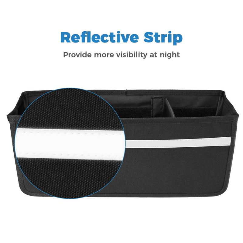 [Australia] - JOYTUTUS Walker Basket for Seniors, Basket for Walkers with Cup Holder, with Two Split Board, Foldable Walker Storage Bag, Best Gift for Family and Friends, Black (Not Fit Rollator Walkers) 