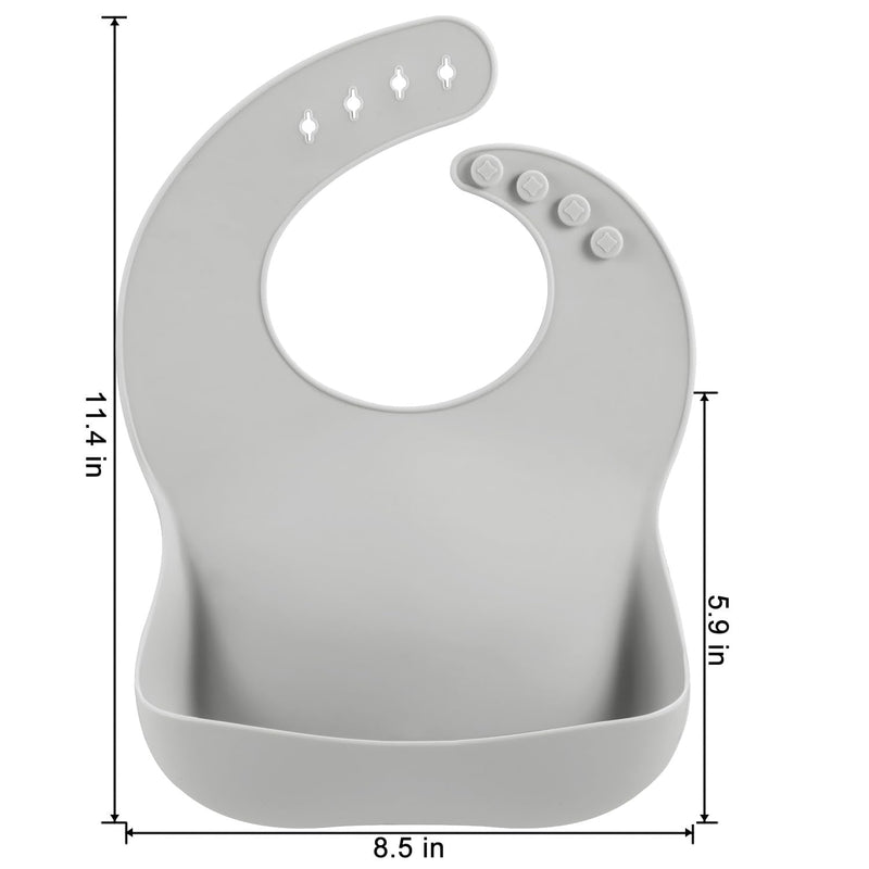 [Australia] - PandaEar 3 Pack Silicone Baby Bibs for Boys Girls| Waterproof Toddler Bibs| Adjustable Unisex Baby Bibs for Eating| BPA Free Soft Durable Silicone Bibs with Large Food Catcher 