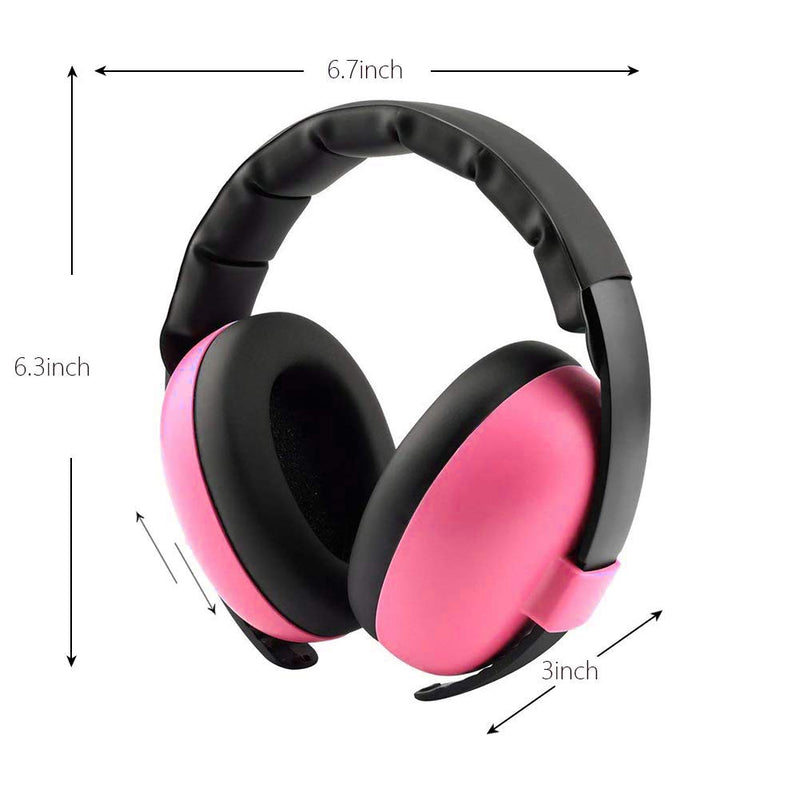 [Australia] - Baby Ear Protection Noise Cancelling Headphones for Kids Noise Reduction Hearing Protection Earmuffs for 0-3 Years Babies, Toddlers, Infant (Redrose) Red 