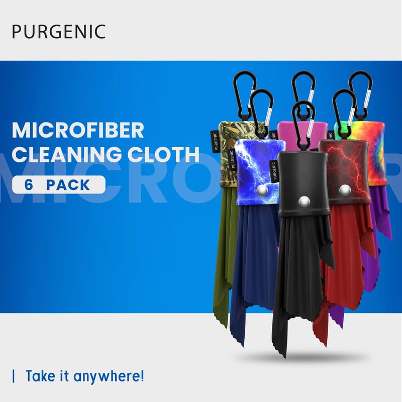 [Australia] - Microfiber Cloth & Glasses Wipes (6 Pack) Lens & Glasses Cleaning Cloth - Eye Glass Clean Cloths - Eyeglass Cleaning Cloth - Glass Cleaning Cloth - Camera Lenses & Gadget Delicate Screens - All Six All Color 6 Count (Pack of 1) 