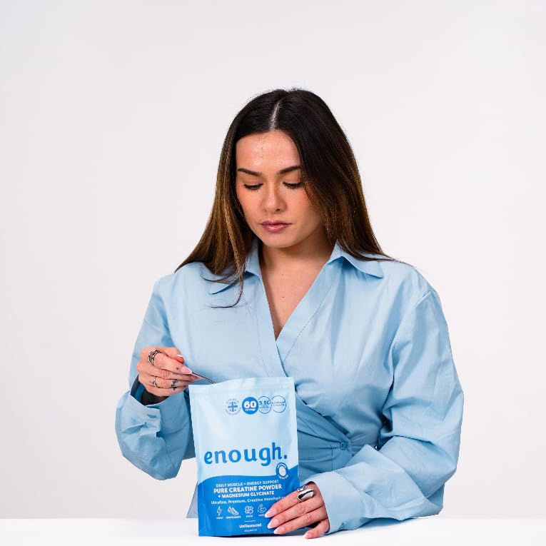 enough. Pure Creatine Powder with Magnesium Glycinate 330g (60 Days) - Monohydrate Creatine Powder, Ultrafine, Premium, 100% Micronised, Easy Dissolve, Vegan, Unflavoured, for Men and Woman