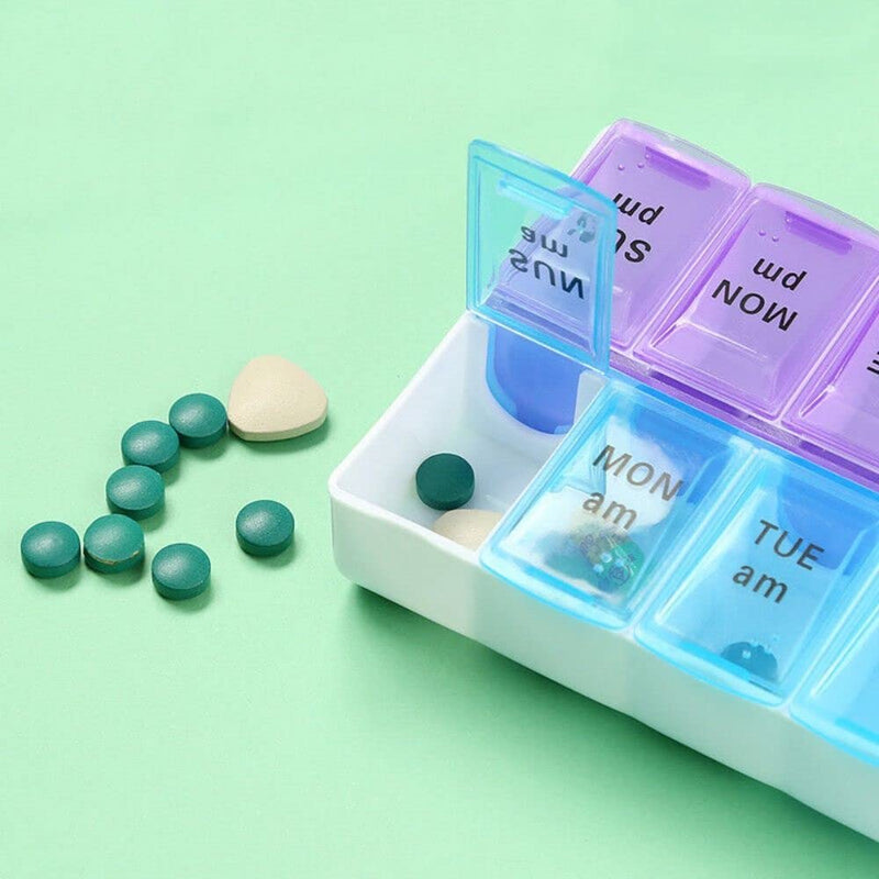 Extra Large Pill Organizer, XL 7 Day Pill Organizer 2 Times a Day, Weekly Daily Pill Case, Day Night Oversized Medicine Box, Vitamin Holder, Big Pill Container