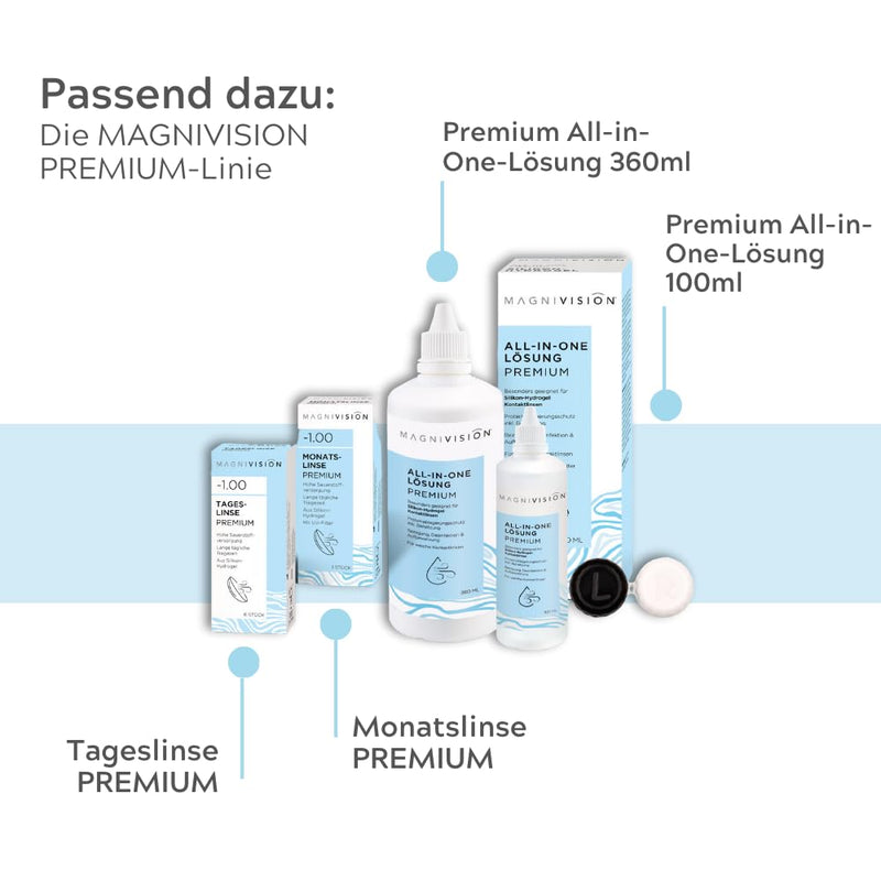 [Australia] - MAGNIVISION monthly lens premium, soft contact lenses for -2.75 diopters, contact lens with silicone hydrogel material and UV filter for long wearing times, without preservatives -2.75 diopters 