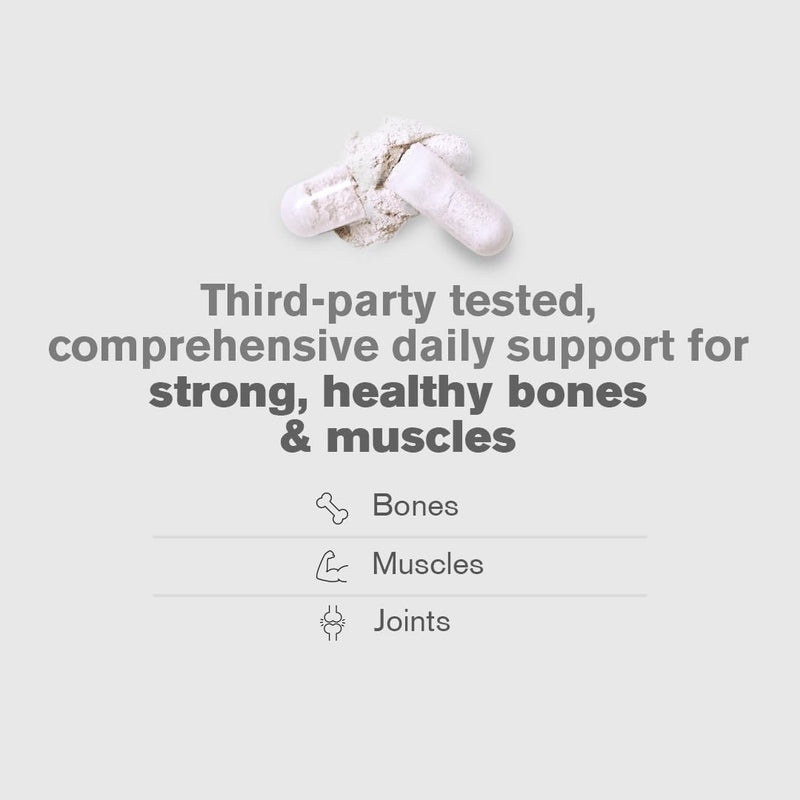 DR.VEGAN® Bone & Muscle Support | Informed Sport Certified | High Strength Calcium, Magnesium, Vitamin K2, Vitamin D3 | 60 Vegan Capsules | 2-A-Day