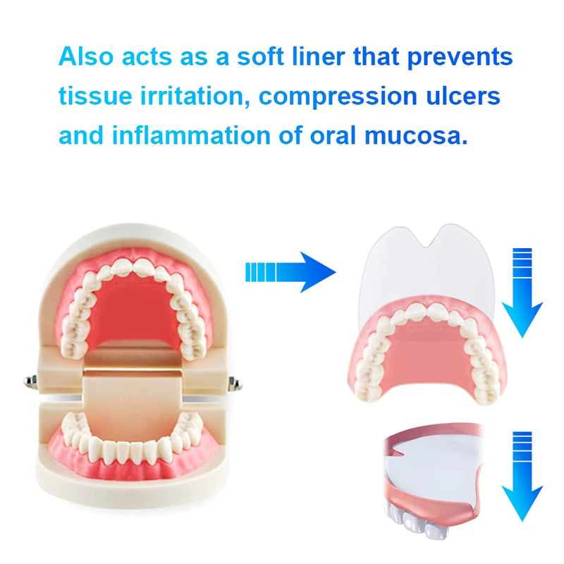 [Australia] - 120 Pads (4 Pack) Free Long-Lasting Lower Denture Adhesive Cushion, Denture Adhesive Soft Pad for Secure Hold and Food Seal (Lower) 