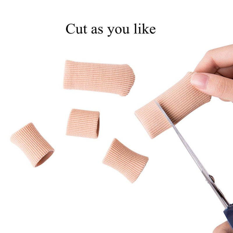 [Australia] - Makhry 4pcs Adjustable Cuttable Gel Toe and Finger Cap Lined Gel Toe Covers Sleeves Ribbed Knit Toe Caps Digital Caps (XL) X-Large (Pack of 4) 