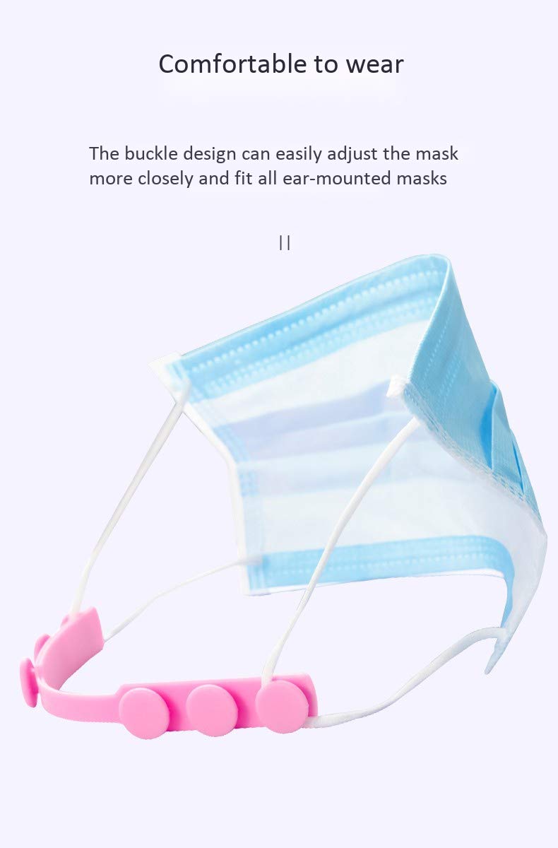 [Australia] - 1 Set of 4 Colors Face Mask Holder Mask Extenders/Ear Savers Silicone Bands Anti-Tightening Strap for Masks to Prevent Ear Pain,Grips Extension Buckle Holder Hook Ear Strap,Adjustable Comfort Mask 