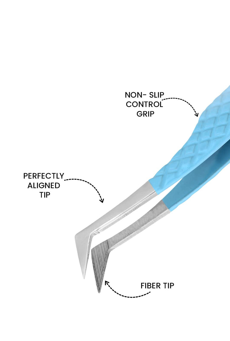 Pack of 3 Professional Fiber Tip Lash Tweezers – Precision Eyelash Extension Tweezers (FIROZI) Caramel